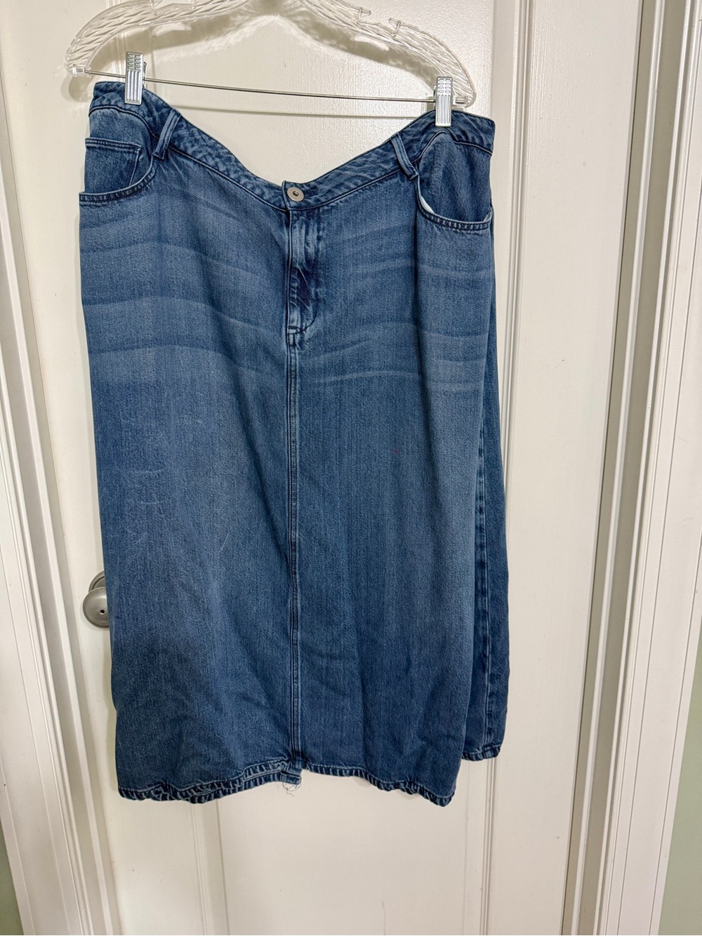 J. Jill Blue Denim Midi Skirt
